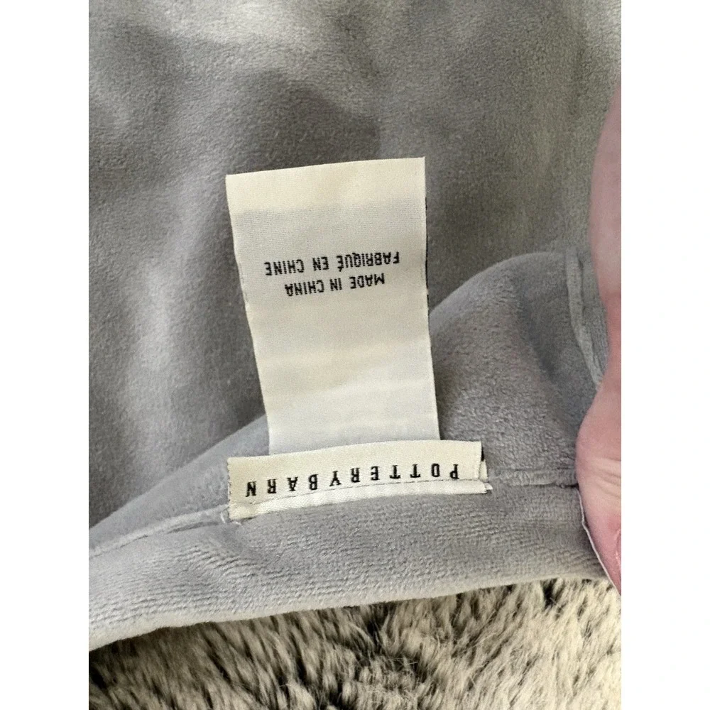 Pottery Barn Grey Faux Fur‎ Throw Blanket 50x60